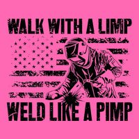 Walk With A Limp Weld Like A Pimp Stripe Pom Pom Beanie