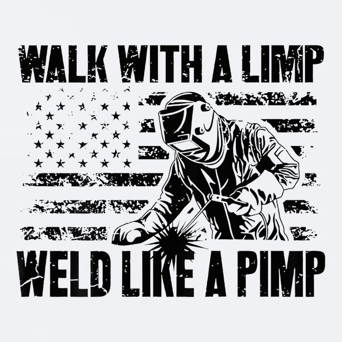 Walk With A Limp Weld Like A Pimp Sueded Cloud Jersey T-Shirt