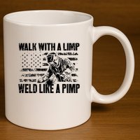 Walk With A Limp Weld Like A Pimp 11oz C Handle Ceramic Mug
