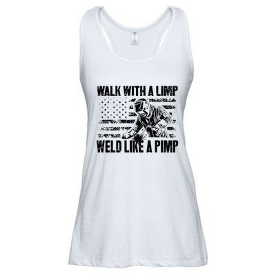 Walk With A Limp Weld Like A Pimp Ladies Essential Flowy Tank