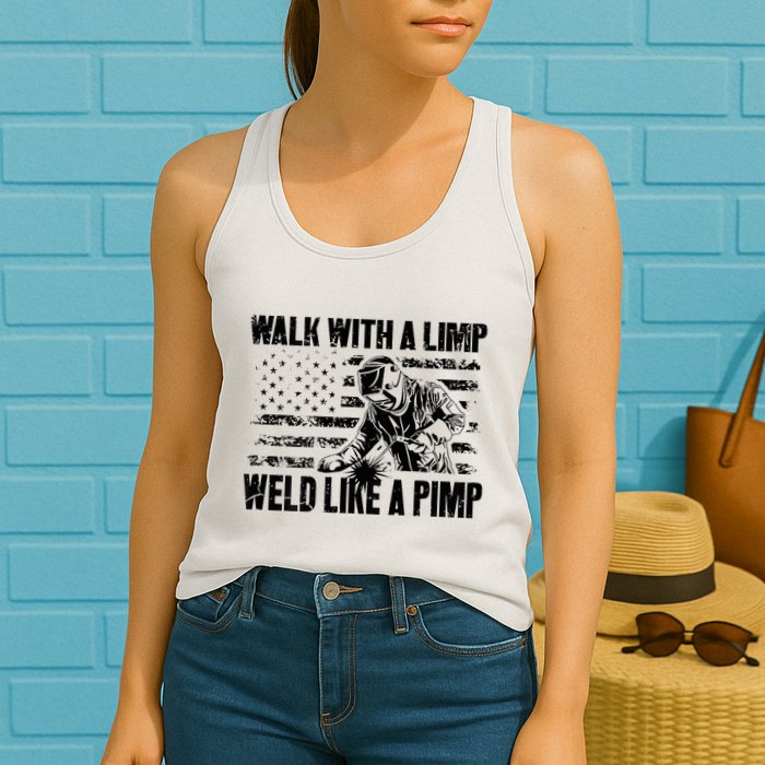 Walk With A Limp Weld Like A Pimp Womens Tank Top