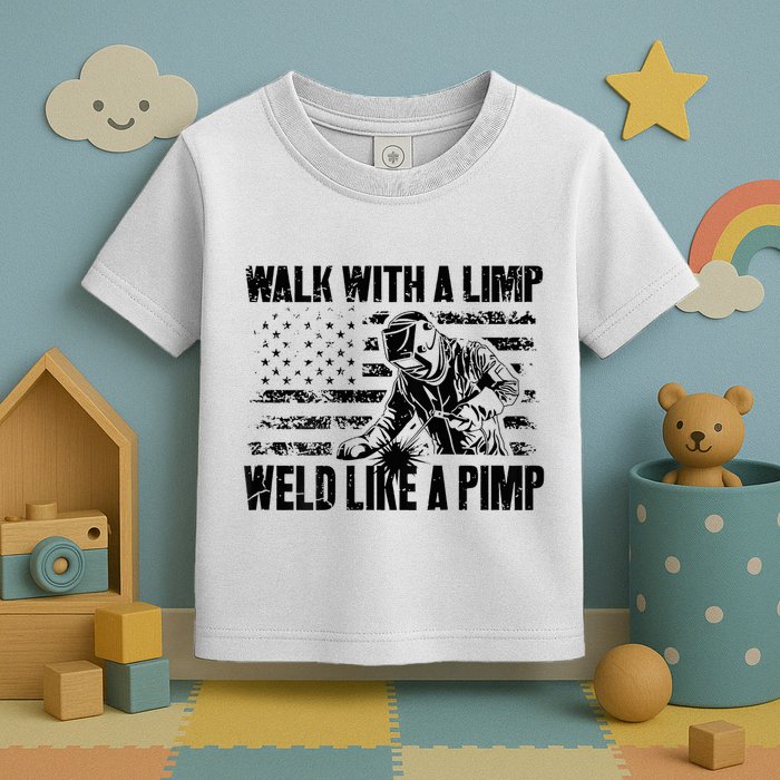 Walk With A Limp Weld Like A Pimp Toddler T-Shirt