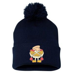 Waffle Pom Pom 12in Knit Beanie