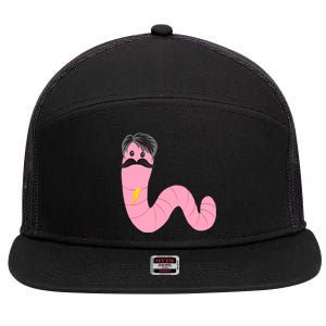 Worm With A Mustache James Tom Ariana Reality 7 Panel Mesh Trucker Snapback Hat