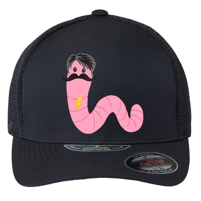 Worm With A Mustache James Tom Ariana Reality Flexfit Unipanel Trucker Cap