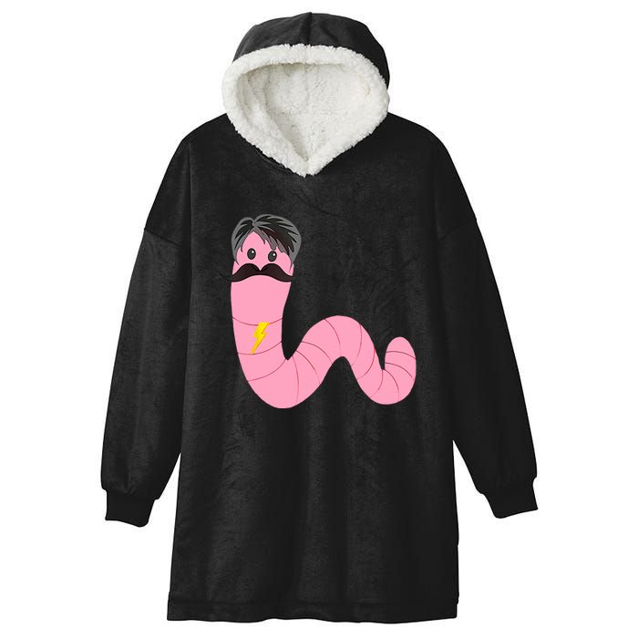 Worm With A Mustache James Tom Ariana Reality Hooded Wearable Blanket