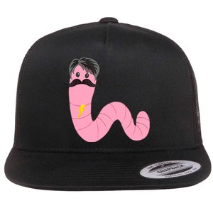 Worm With A Mustache James Tom Ariana Reality Flat Bill Trucker Hat