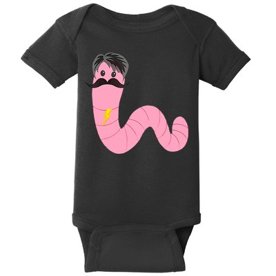 Worm With A Mustache James Tom Ariana Reality Baby Bodysuit