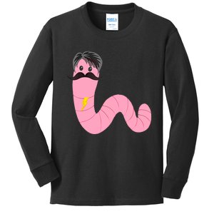 Worm With A Mustache James Tom Ariana Reality Kids Long Sleeve Shirt