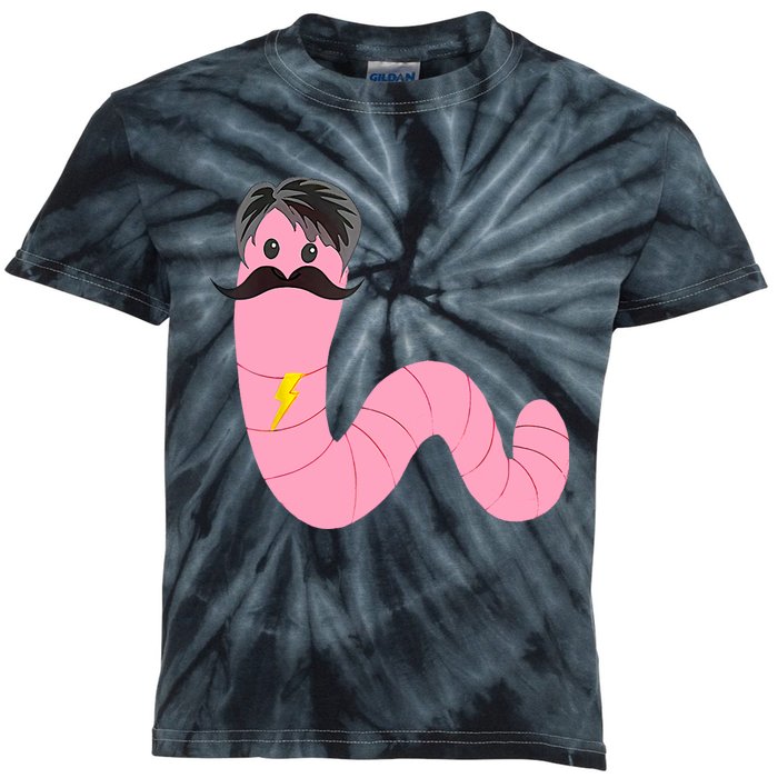 Worm With A Mustache James Tom Ariana Reality Kids Tie-Dye T-Shirt