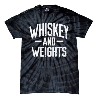 Weightlifting Whiskey And Weights Workout Gym Lovers Tie-Dye T-Shirt