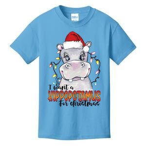 WI Want A Hippopotamus For Christmas Xmas Hippo For Cute Gift Kids T-Shirt