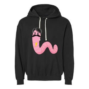 Worm With A Mustache James Tom Ariana Reality Garment-Dyed Fleece Hoodie