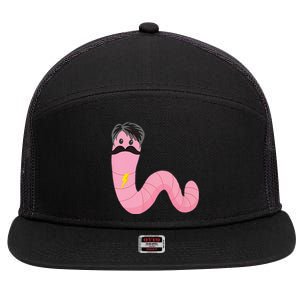 Worm With A Mustache James Tom Ariana Reality 7 Panel Mesh Trucker Snapback Hat