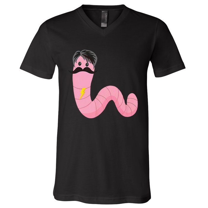 Worm With A Mustache James Tom Ariana Reality V-Neck T-Shirt