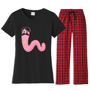 Worm With A Mustache James Tom Ariana Reality Women's Flannel Pajama Set