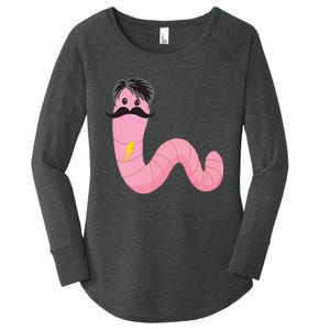 Worm With A Mustache James Tom Ariana Reality Women's Perfect Tri Tunic Long Sleeve Shirt