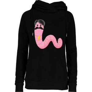 Worm With A Mustache James Tom Ariana Reality Womens Funnel Neck Pullover Hood