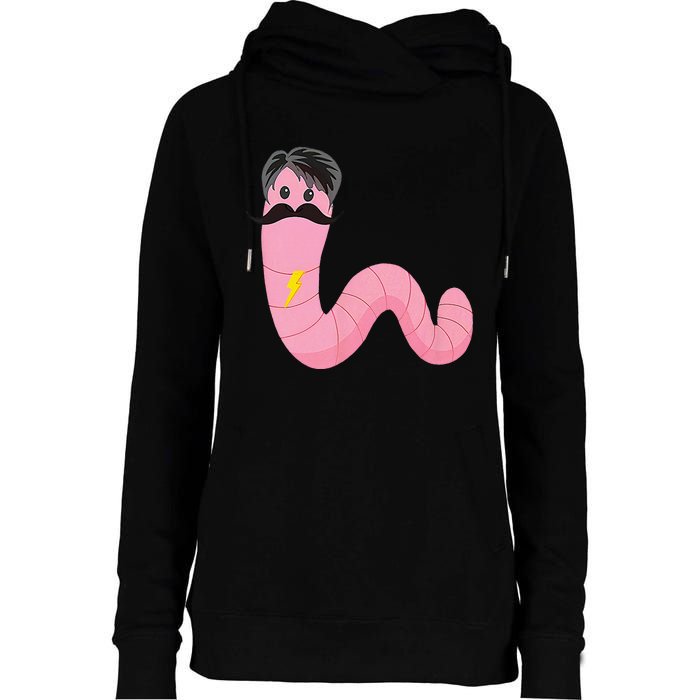 Worm With A Mustache James Tom Ariana Reality Womens Funnel Neck Pullover Hood