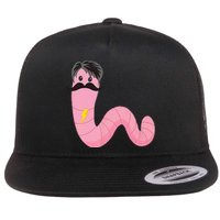 Worm With A Mustache James Tom Ariana Reality Flat Bill Trucker Hat