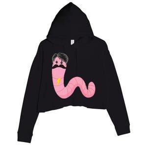 Worm With A Mustache James Tom Ariana Reality Crop Fleece Hoodie