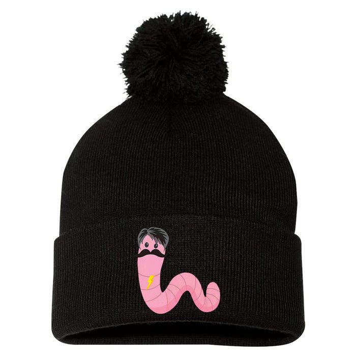 Worm With A Mustache James Tom Ariana Reality Pom Pom 12in Knit Beanie