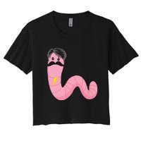 Worm With A Mustache James Tom Ariana Reality Women's Crop Top Tee