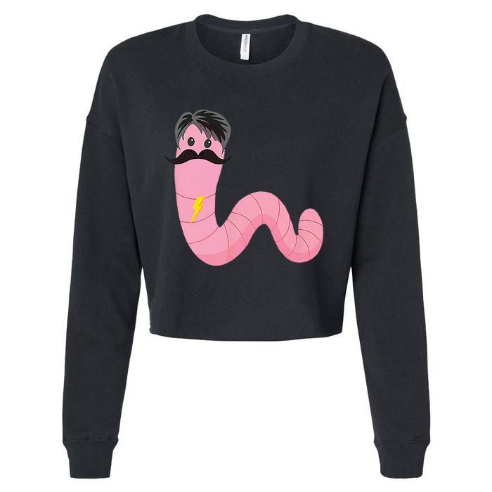 Worm With A Mustache James Tom Ariana Reality Cropped Pullover Crew