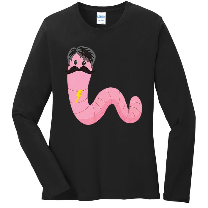 Worm With A Mustache James Tom Ariana Reality Ladies Long Sleeve Shirt