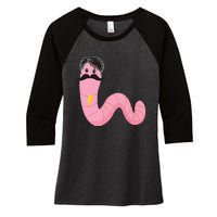 Worm With A Mustache James Tom Ariana Reality Women's Tri-Blend 3/4-Sleeve Raglan Shirt