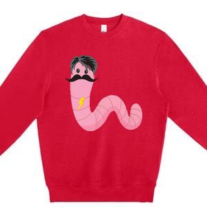 Worm With A Mustache James Tom Ariana Reality Premium Crewneck Sweatshirt