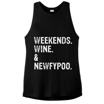 Weekends Wine And Newfypoo Funny Newfypoo Dog Ladies PosiCharge Tri-Blend Wicking Tank