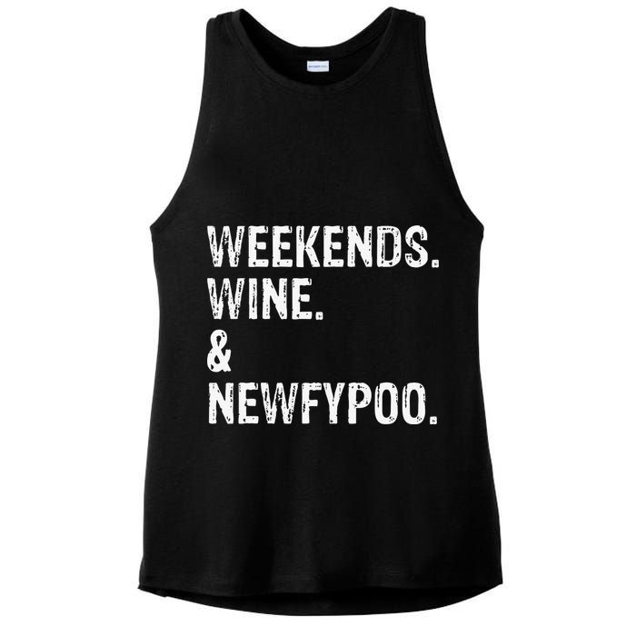 Weekends Wine And Newfypoo Funny Newfypoo Dog Ladies PosiCharge Tri-Blend Wicking Tank