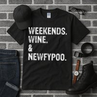 Weekends Wine And Newfypoo Funny Newfypoo Dog Tall T-Shirt