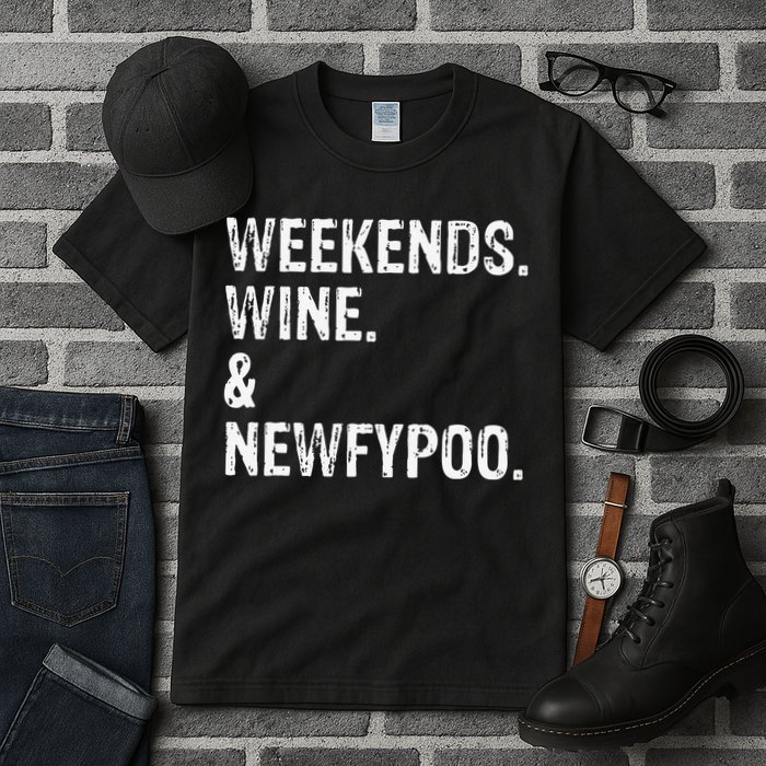 Weekends Wine And Newfypoo Funny Newfypoo Dog Tall T-Shirt
