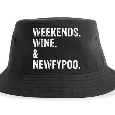 Weekends Wine And Newfypoo Funny Newfypoo Dog Sustainable Bucket Hat