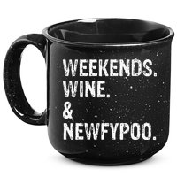 Weekends Wine And Newfypoo Funny Newfypoo Dog 15oz Campfire Ceramic Mug