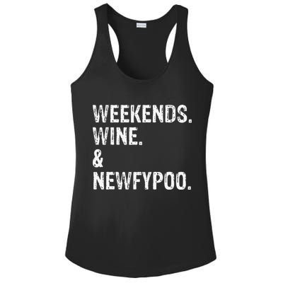 Weekends Wine And Newfypoo Funny Newfypoo Dog Ladies PosiCharge Competitor Racerback Tank