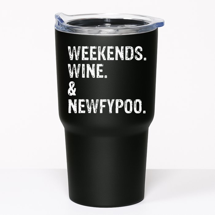 Weekends Wine And Newfypoo Funny Newfypoo Dog Tumbler