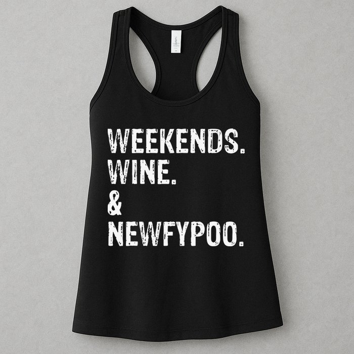 Weekends Wine And Newfypoo Funny Newfypoo Dog Womens Tank Top