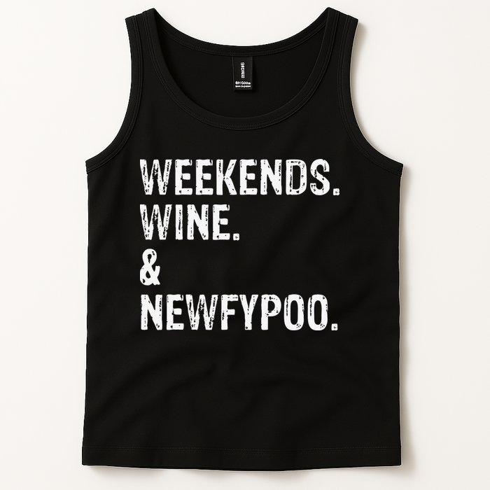 Weekends Wine And Newfypoo Funny Newfypoo Dog Tank Top