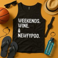 Weekends Wine And Newfypoo Funny Newfypoo Dog Tank Top