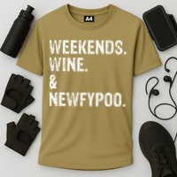 Weekends Wine And Newfypoo Funny Newfypoo Dog Performance Shirt