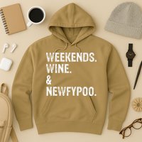 Weekends Wine And Newfypoo Funny Newfypoo Dog Hoodie