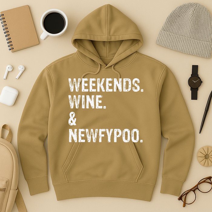 Weekends Wine And Newfypoo Funny Newfypoo Dog Hoodie