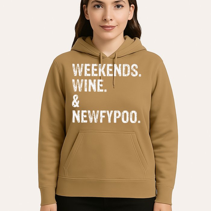 Weekends Wine And Newfypoo Funny Newfypoo Dog Hoodie