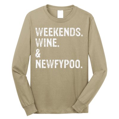 Weekends Wine And Newfypoo Funny Newfypoo Dog Long Sleeve Shirt