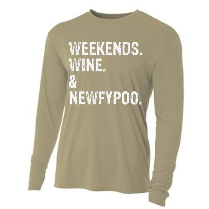 Weekends Wine And Newfypoo Funny Newfypoo Dog Cooling Performance Long Sleeve Crew