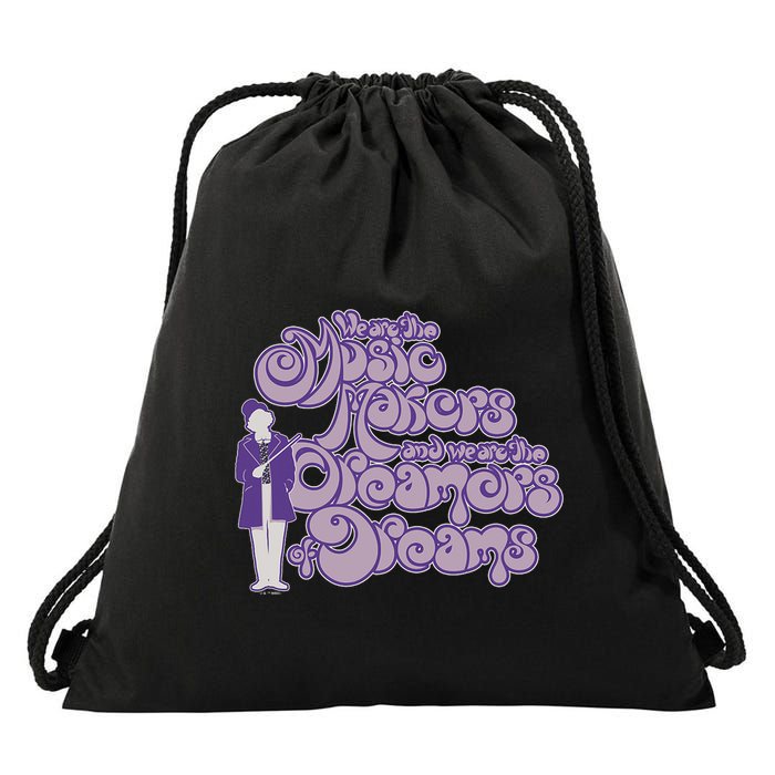 W.I.L.L.Y W.O.N.K.A And The Chocolate Factory Music Makers Gum Font Drawstring Bag