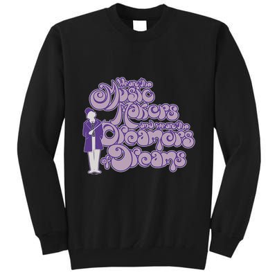 W.I.L.L.Y W.O.N.K.A And The Chocolate Factory Music Makers Gum Font Tall Sweatshirt